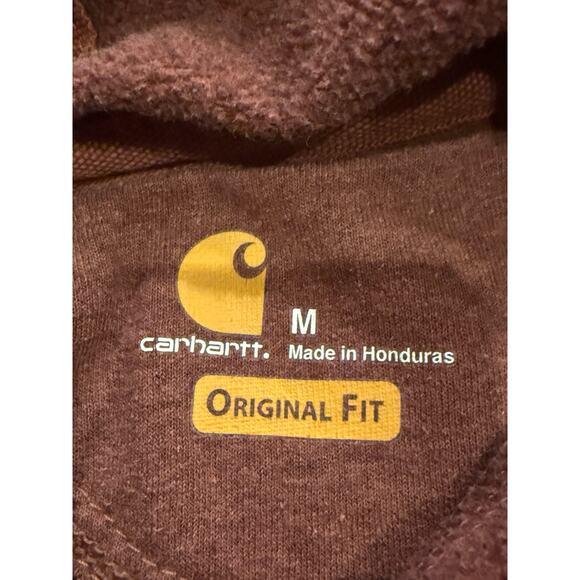 Carhartt Mens Red Spellout Original Fit Long Sleeve Hooded Size M MEDIUM K288 - Picture 5 of 8